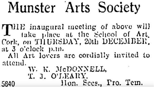 [Source Cork Examiner 12 December 1923, p4]