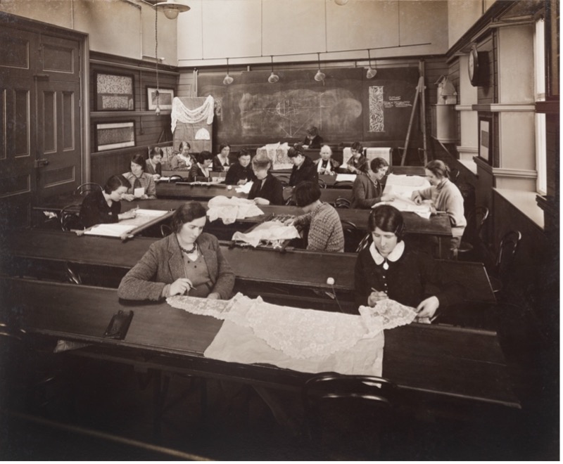 Students of Lace-Making Class, Crawford Municipal School of Art (Archive Collection, Crawford Art Gallery)