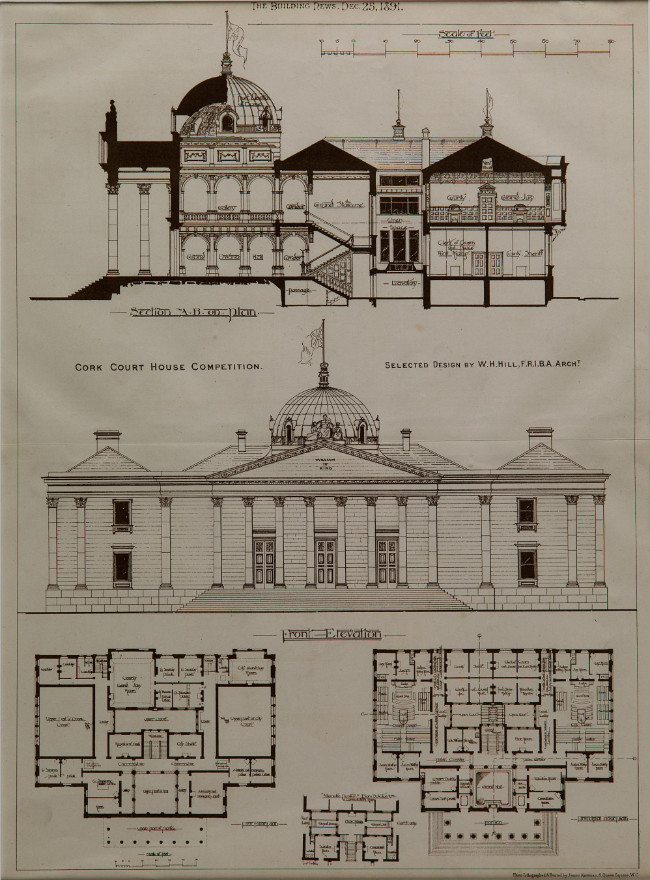 CAG.2680 James Akerman, Print from The Building News for Cork Courthouse competition, 25 December 1891.