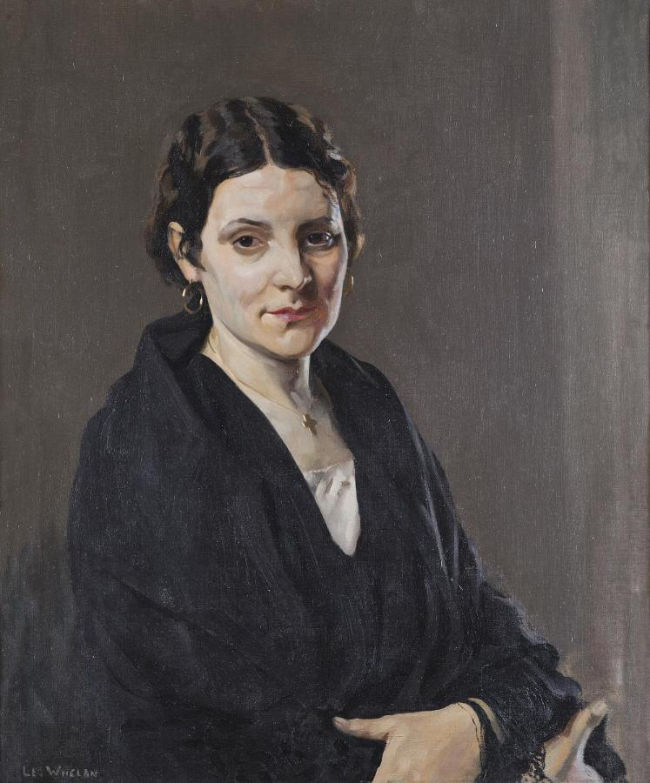 CAG.0055 Leo Whelan, The Lady in Black, c.1928. Purchased, Royal Hibernian Academy, 1929 (Gibson Bequest Fund).