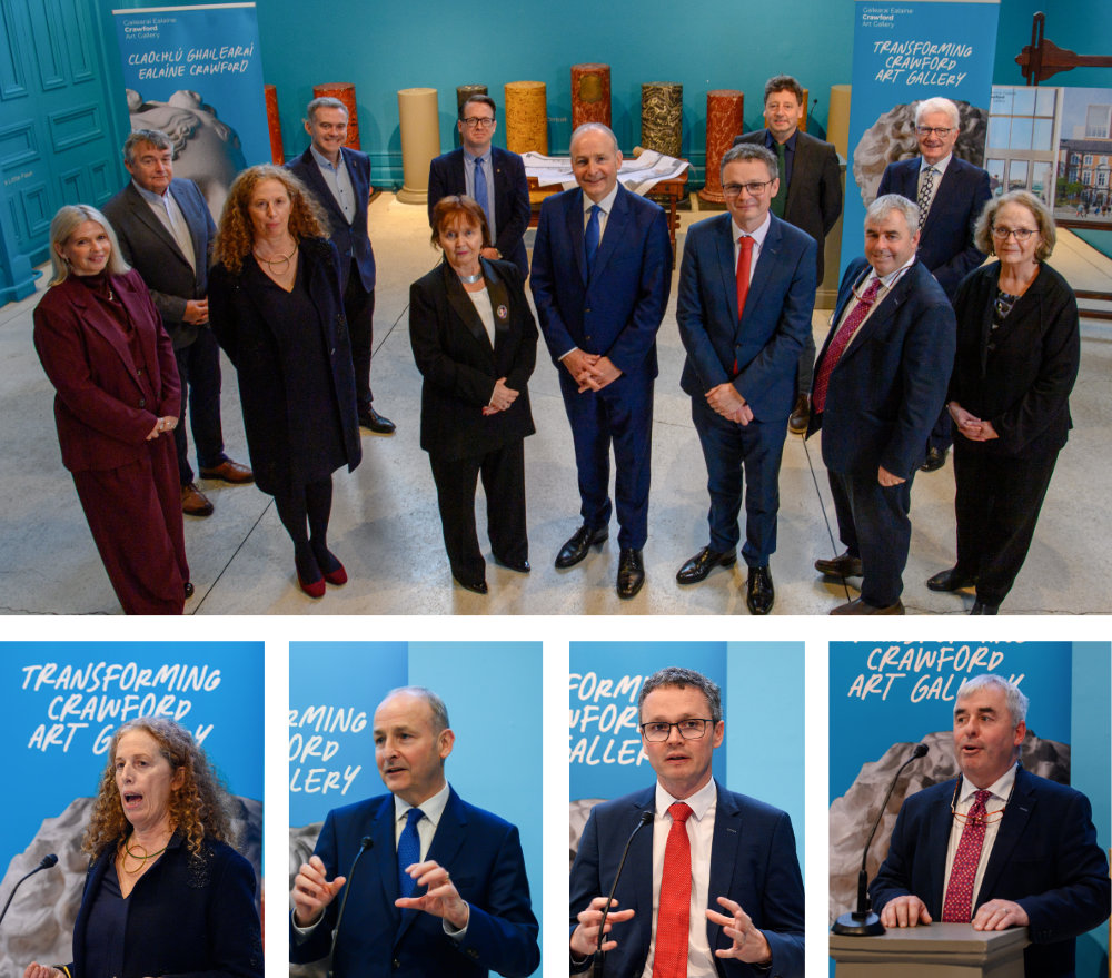 Back row L - R: Martin O’Brien, Barrie O’Connell, Cllr Joe Lynch, Gareth O’Callaghan, Micheal O’Sullivan. Front Row L-R: Valerie O’Sullivan, Mary McCarthy, Rose McHugh, Taoiseach Michéal Martin, Minister Patrick O’Donovan and Minister Kevin ‘Boxer’ Moran, Catherine Hammond