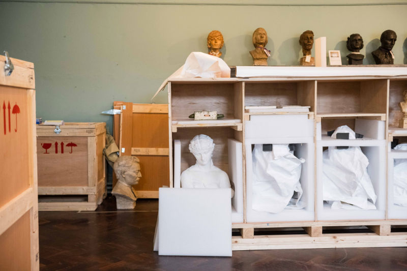 Decanting of Busts at Crawford Art Gallery. Photo Joleen Cronin