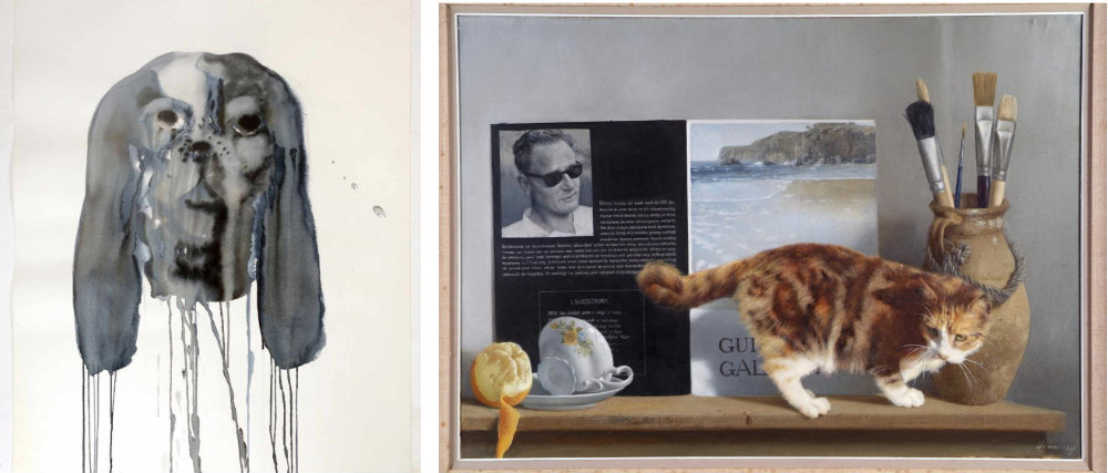 L. Michael Beirne, Judy Boy, 1995, watercolour on paper, © the artist. 
R. Patrick Hennessy, Self Portrait and Cat, 1978, oil on canvas, © the artist.
