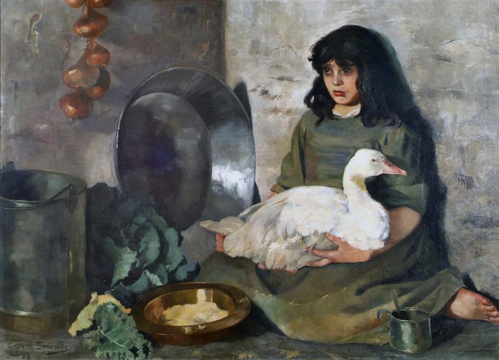 Edith Somerville, The Goose Girl, 1888, oil on canvas, 95.5 x 132 cm.
