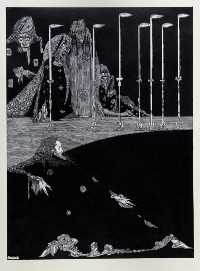 Harry Clarke, The Pit and the Pendulum, c.1919, pen and ink on paper, 27.3 x 20.3 cm. Purchased, the Artist, 1924 (Gibson Bequest Fund).