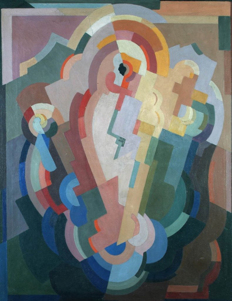 CAG.308 Mainie Jellett, Abstract Composition, c.1935, oil on canvas, 104 x 81.5 cm. Presented, Friends of the National Collections of Ireland.