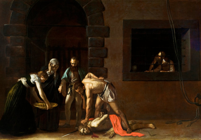 Caravaggio, Beheading of St John the Baptist (1608; Valletta, Malta, St John’s Co-Cathedral).Credit: Wikipedia Commons.