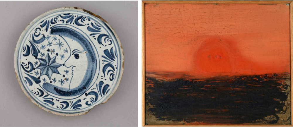 L. Spanish plate, 18th century
R. Noel Sheridan, Midnight Sun, oil on board, © the artist.