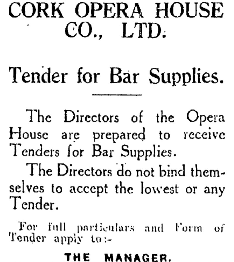Cork Opera House Bar Tender
