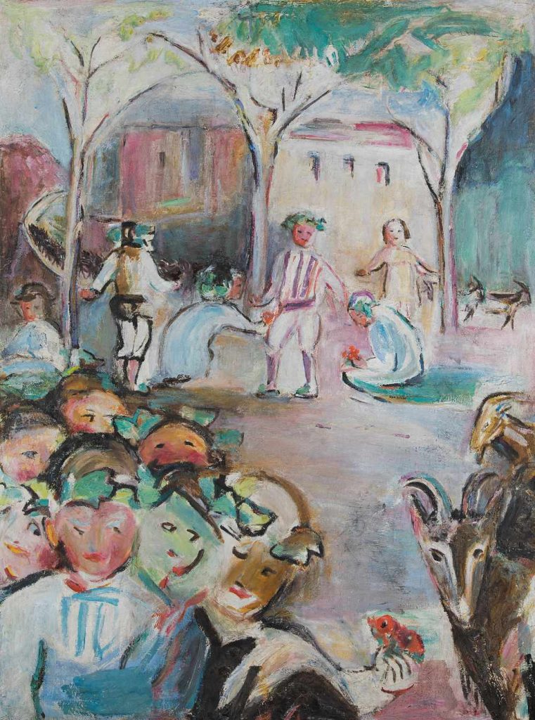 Sylvia Cooke-Collis, Festival Scene, c.1960, oil on canvas, 141 x 106 cm. Presented, Friends of the National Collections of Ireland (Sylvia Cook
