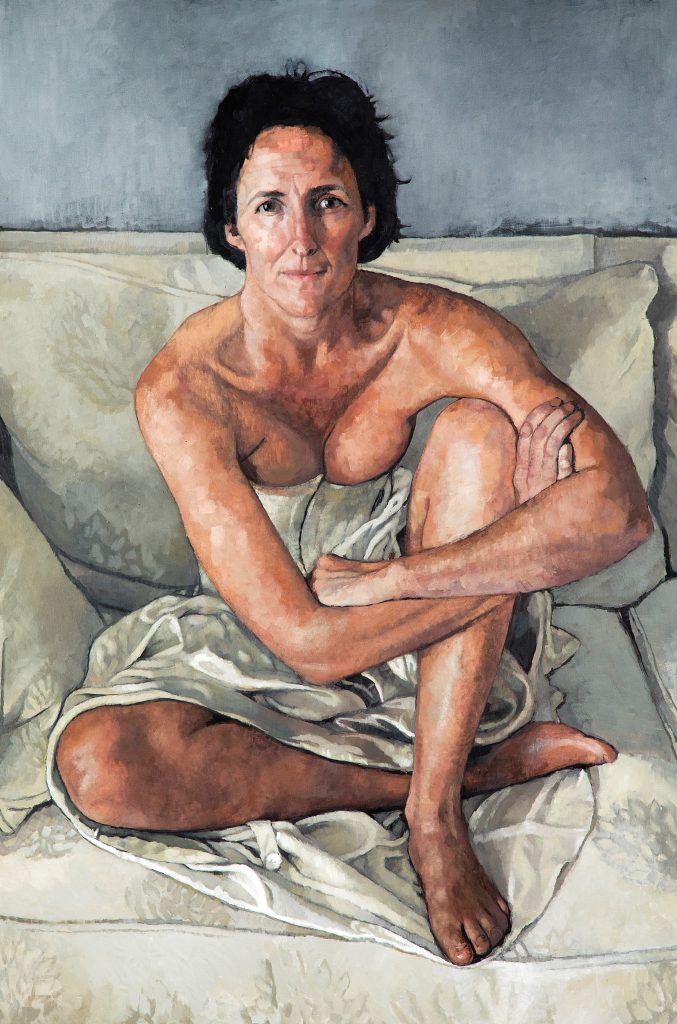 Victoria Russell, Portrait of Fiona Shaw, 2002, oil on canvas, 182 x 122 cm. © the artist.