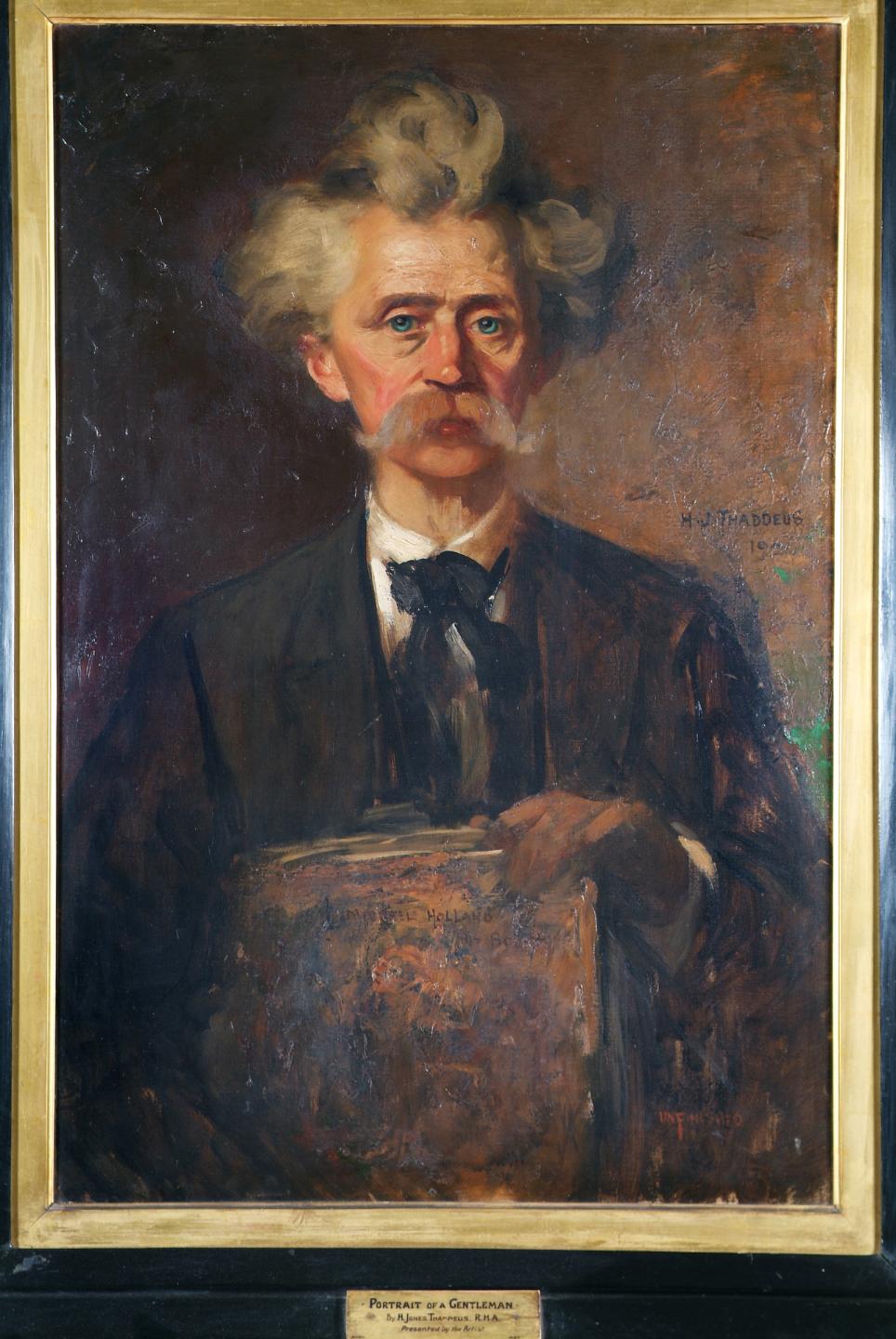 Henry Jones Thaddeus, Portrait of a Gentleman (M. Holland), 1920, oil on canvas, 91.6 x 61.3 cm. Donated, the Artist.
