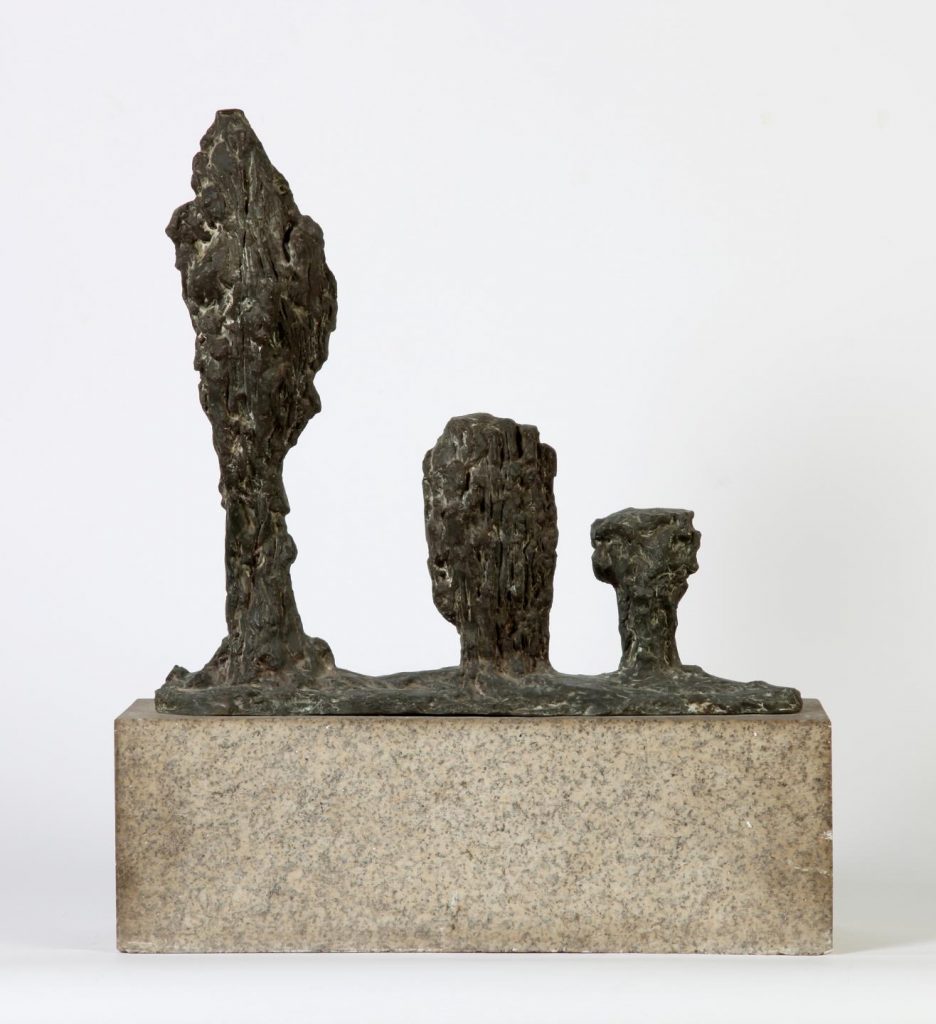 Gerda Frömel, Tree Heads, c.1964, bronze with stone base, 54 x 36 x 13 cm. Purchased, 1976 (Gibson Bequest Fund / Arts Council Joint Purchase). © the artist’s estate.